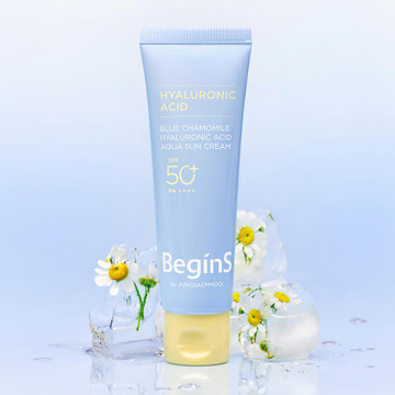 [수분광선크림]비긴스 바이 정샘물 블루 캐모마일 히알루론산 수분 선 크림 50ml