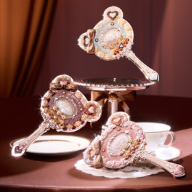 플라워노즈 스위티 베어 손거울 크리미 핑크